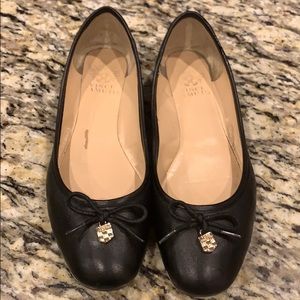 Black Leather Flats